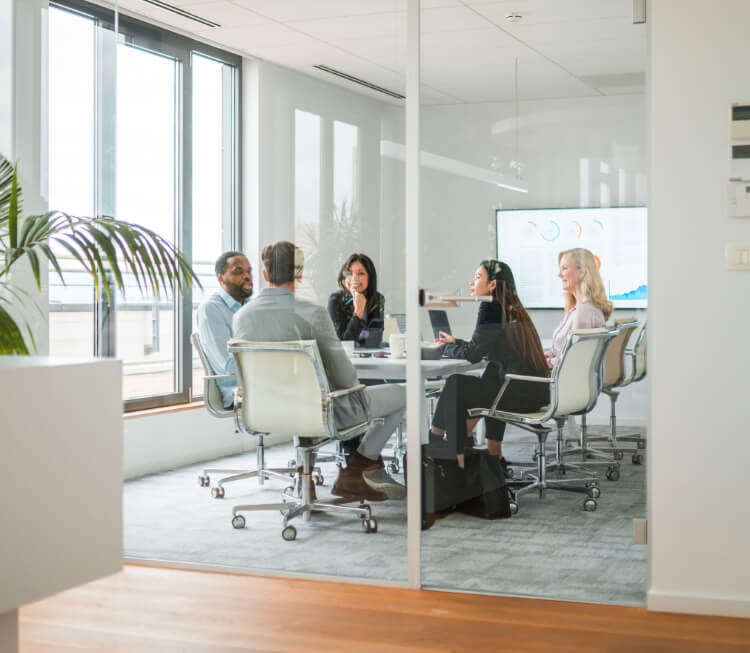 Team meeting in a conference room