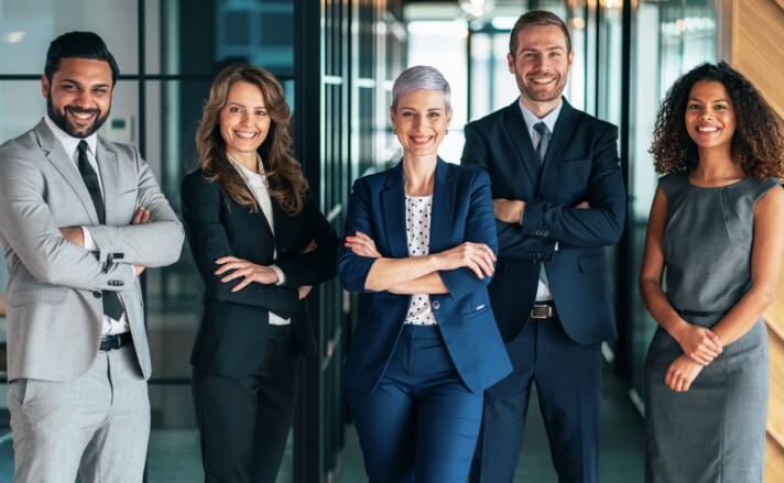 Business team standing together