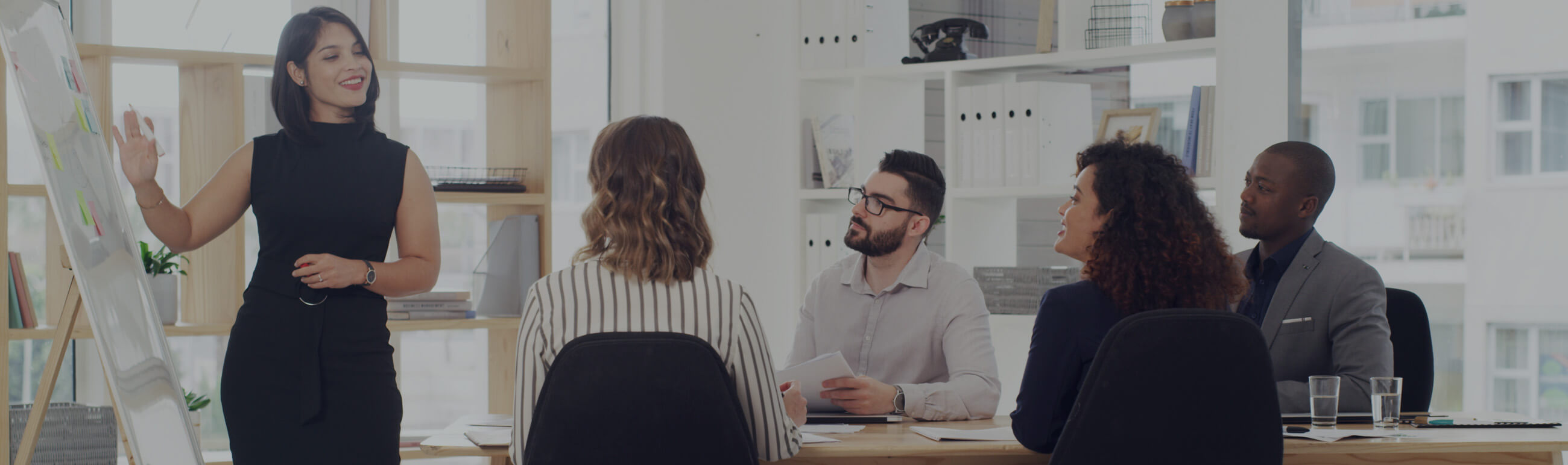 Presenter leading a meeting