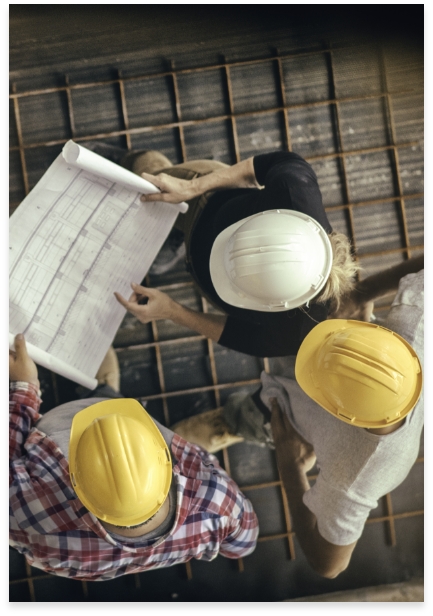 three construction workers